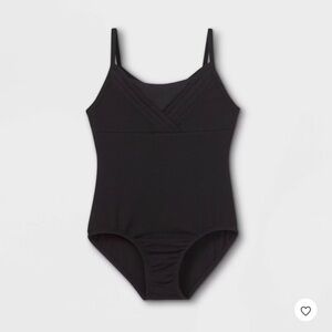 Cat & Jack Girls Cami Dance Leotard Black XS Keyhole Back
